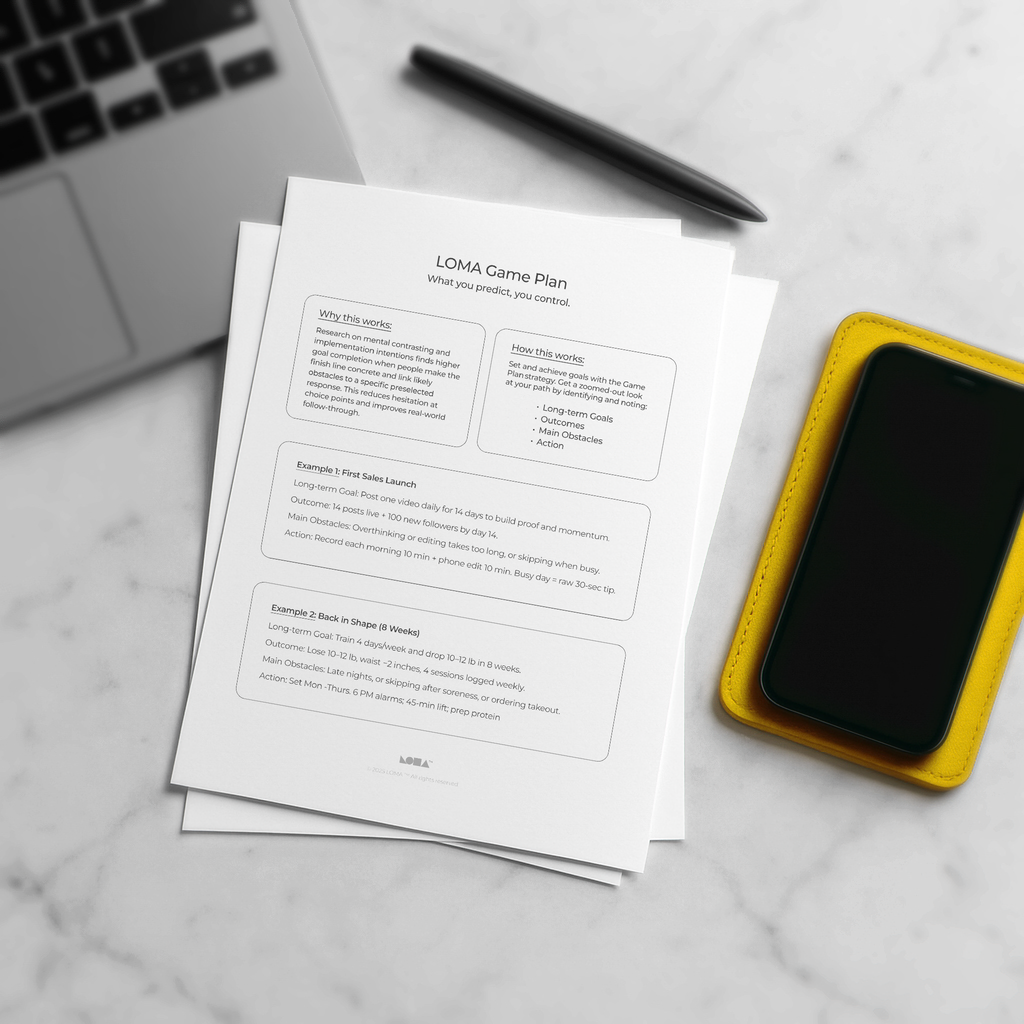 1. Game Plan™ - Goal Planning Page