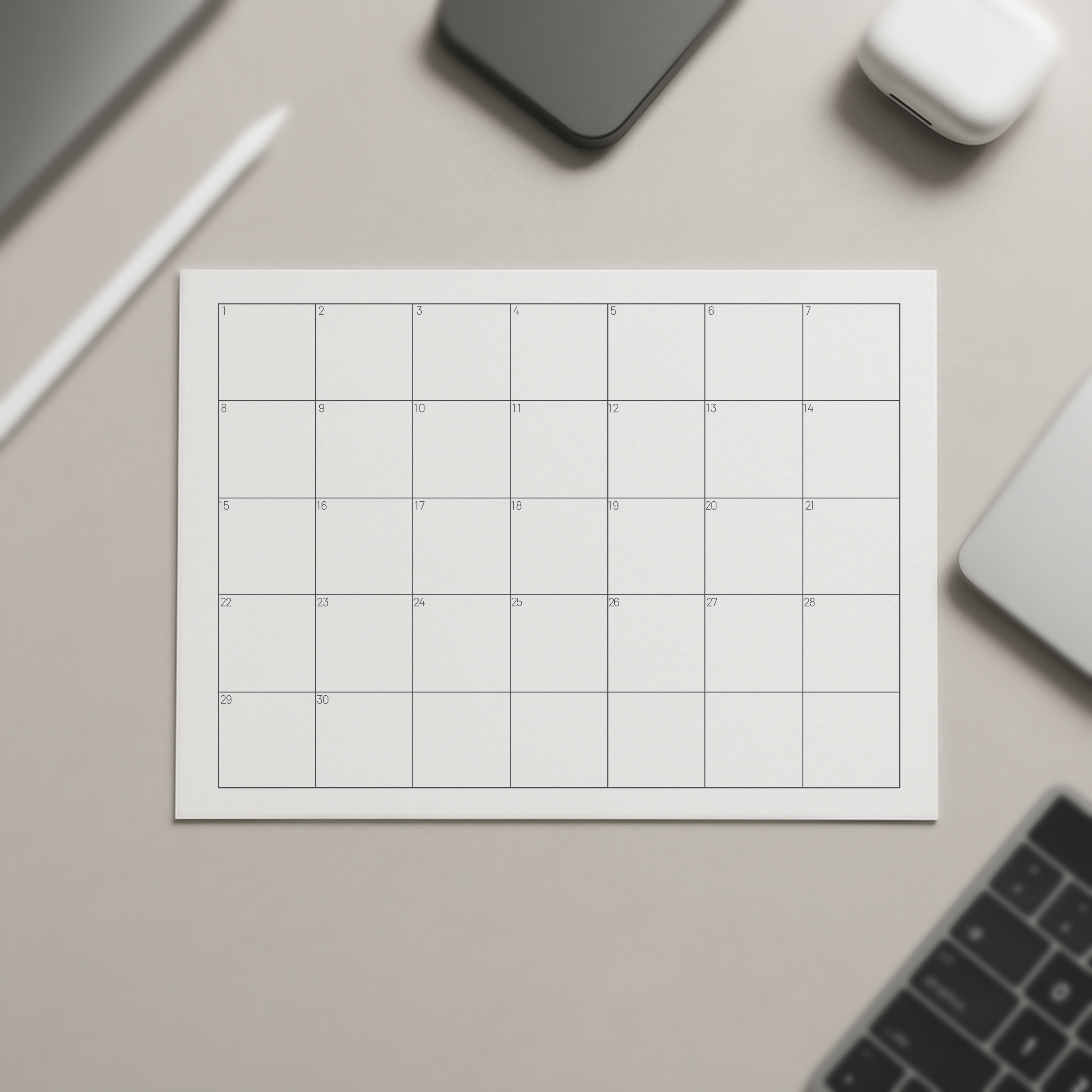 FREE Minimalist Calendar - No-BS Monthly Calendar